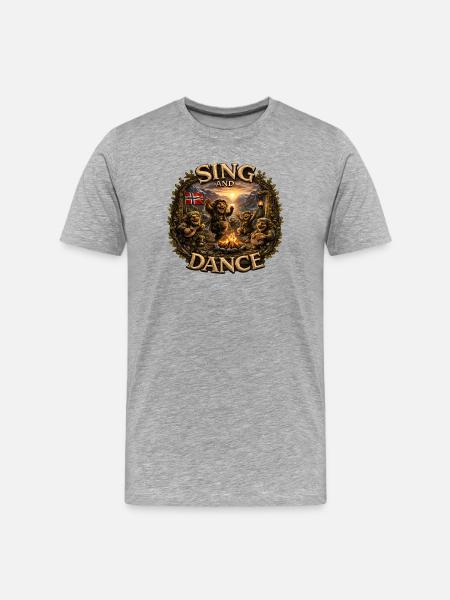 Singing and dancing - Men's Premium Organic T-Shirt - heather grey