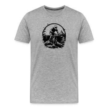Vtt - T-shirt bio Premium Homme - gris chiné - Devant - Damien (186cm)