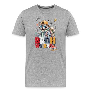 Mec, on est à l’école pour raton laveur - T-shirt bio Premium Homme - gris chiné - Devant - Damien (186cm)