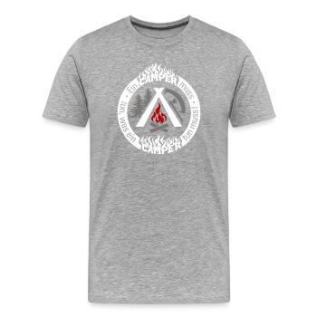 Camper cooler Spruch weiss - alle Farben änderbar - Männer Premium Bio T-Shirt - Grau meliert - Vorne - Damien (186cm)