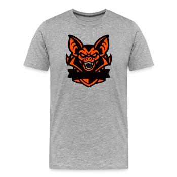 Blason de la mascotte de la chauve-souris - T-shirt bio Premium Homme - gris chiné - Devant - Damien (186cm)