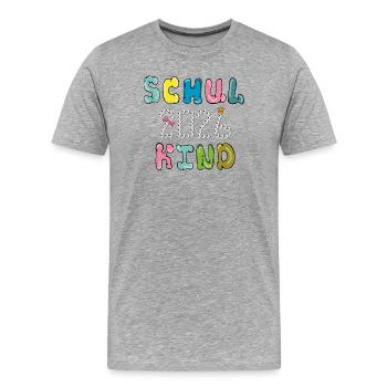 Écolier 2026 - T-shirt bio Premium Homme - gris chiné - Devant - Damien (186cm)