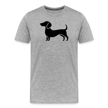 Dackel - Männer Premium Bio T-Shirt - Grau meliert - Vorne - Damien (186cm)