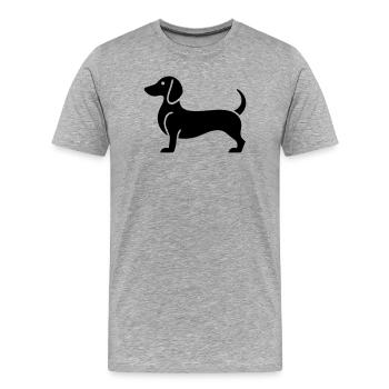 teckel - T-shirt bio Premium Homme - gris chiné - Devant - Damien (186cm)