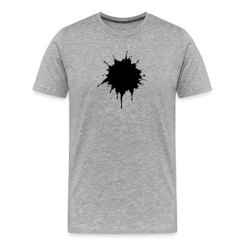 Éclaboussures d’encre - T-shirt bio Premium Homme - gris chiné - Devant - Damien (186cm)