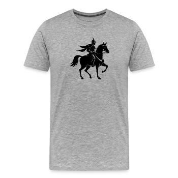 Chevalier et Cheval - T-shirt bio Premium Homme - gris chiné - Devant - Damien (186cm)