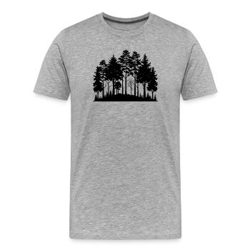 Lisière forestière - T-shirt bio Premium Homme - gris chiné - Devant - Damien (186cm)