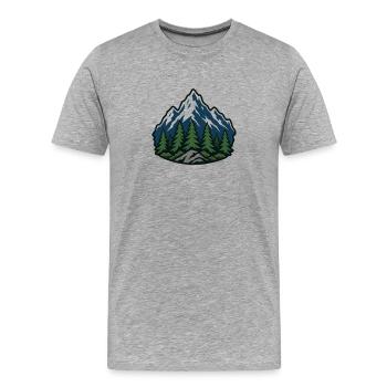 Parcelle de forêt montagneuse - T-shirt bio Premium Homme - gris chiné - Devant - Damien (186cm)