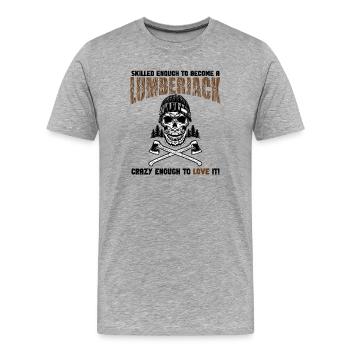 Lumberjack Skull Axes - Men's Premium Organic T-Shirt - heather grey - Front - Damien (186cm)