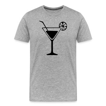 Cadeau du barman au bar à cocktails - T-shirt bio Premium Homme - gris chiné - Devant - Damien (186cm)