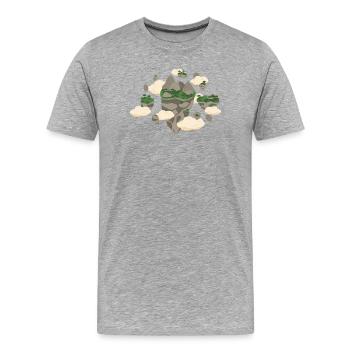 Schwimmende Insel - Männer Premium Bio T-Shirt - Grau meliert - Vorne - Damien (186cm)