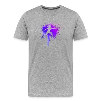 Idée de cadeau pour le disc golf pour un athlète de disc - T-shirt bio Premium Homme - gris chiné - Devant - Damien (186cm)