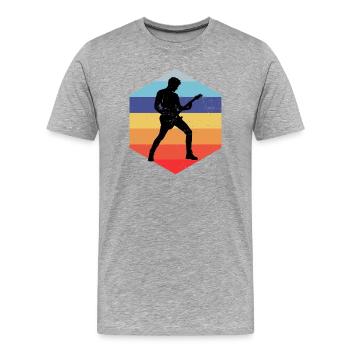 Idée cadeau pour un guitariste avec guitare - T-shirt bio Premium Homme - gris chiné - Devant - Damien (186cm)