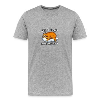 Paresseux sur l’oreiller Le gras fait la sieste - T-shirt bio Premium Homme - gris chiné - Devant - Damien (186cm)