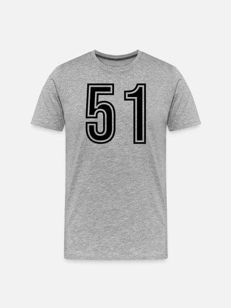 51 Number symbol - Men's Premium Organic T-Shirt - heather grey