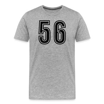 56 Symbole numérique - T-shirt bio Premium Homme - gris chiné - Devant - Damien (186cm)