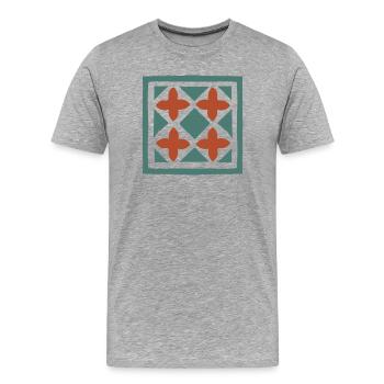 Tuiles andalouses 15 - T-shirt bio Premium Homme - gris chiné - Devant - Damien (186cm)