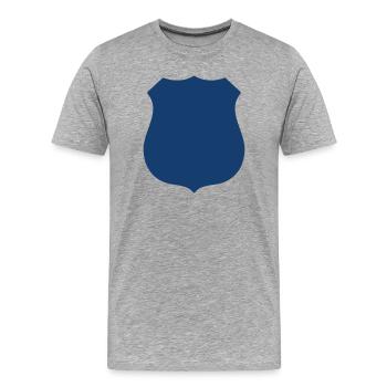 Leerer Schild Solides Symbol Abzeichen Wappen Emblem Symbol - Männer Premium Bio T-Shirt - Grau meliert - Vorne - Damien (186cm)