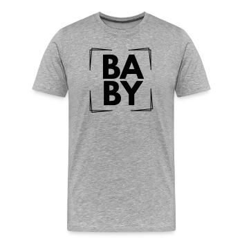 Bébé - T-shirt bio Premium Homme - gris chiné - Devant - Damien (186cm)