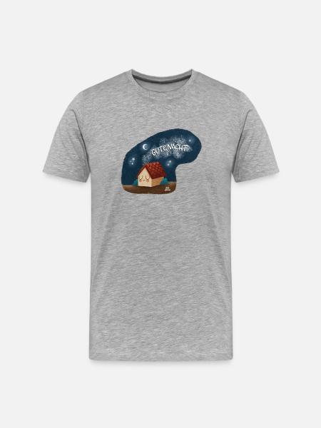 Gutenacht Hauszauber - Männer Premium Bio T-Shirt - Grau meliert