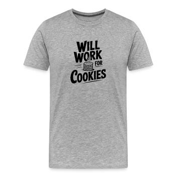 Ça marchera pour les cookies - T-shirt bio Premium Homme - gris chiné - Devant - Damien (186cm)