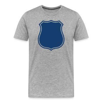 Bouclier vierge, icône solide, insigne, emblème de l’emblème, symbole - T-shirt bio Premium Homme - gris chiné - Devant - Damien (186cm)