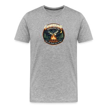 Club des étoiles du feu de camp - T-shirt bio Premium Homme - gris chiné - Devant - Damien (186cm)