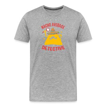 Detective - Men's Premium Organic T-Shirt - heather grey - Front - Damien (186cm)