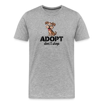Mignon, adopte, ne magasine pas Jack Russell, dessin animé 2 - T-shirt bio Premium Homme - gris chiné - Devant - Damien (186cm)