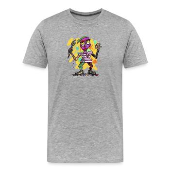 Figure fantastique colorée avec des touches de couleur - T-shirt bio Premium Homme - gris chiné - Devant - Damien (186cm)