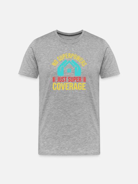 Insurance Agent Super Coverage Funny Insurance - Men's Premium Organic T-Shirt - heather grey