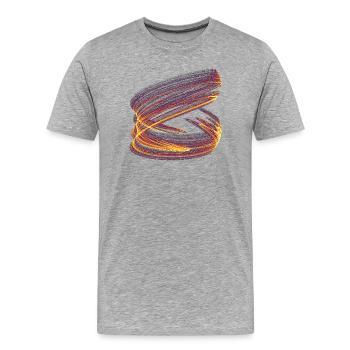 Vortex de Lumière du Chaos – Attracteur Étrange - T-shirt bio Premium Homme - gris chiné - Devant - Damien (186cm)