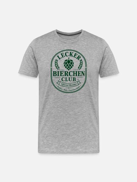 Bierliebhaber BIER-BIERCHEN saufen Urlaubsreise - Männer Premium Bio T-Shirt - Grau meliert