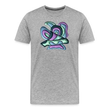 Tourbillons de couleur Vagues abstraites - T-shirt bio Premium Homme - gris chiné - Devant - Damien (186cm)