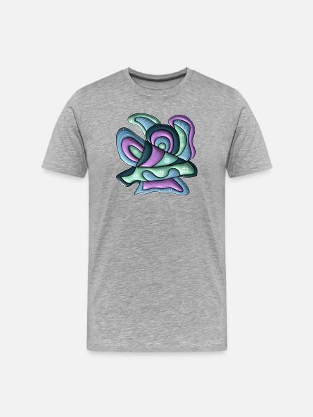 Colour Swirls Abstract Waves - Men's Premium Organic T-Shirt - heather grey
