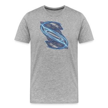 Crystal Streams – Attracteur étrange - T-shirt bio Premium Homme - gris chiné - Devant - Damien (186cm)