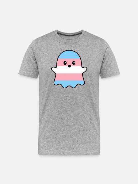 Trans Pride Geist - Männer Premium Bio T-Shirt - Grau meliert