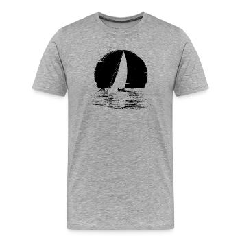 Graphismes des voiliers - T-shirt bio Premium Homme - gris chiné - Devant - Damien (186cm)
