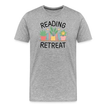 Livres botaniques de la retraite de lecture - T-shirt bio Premium Homme - gris chiné - Devant - Damien (186cm)