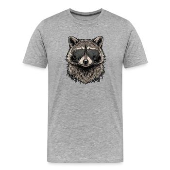 Cooler Waschbär - Männer Premium Bio T-Shirt - Grau meliert - Vorne - Damien (186cm)
