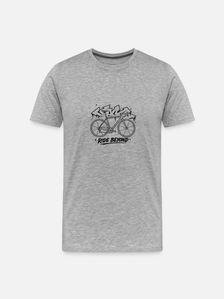 RIDE BEYOND Mountain Landscape Adventure - Men's Premium Organic T-Shirt - heather grey