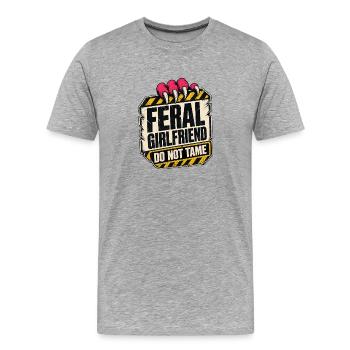 Petite amie sauvage, ne domptez pas l’humour des femmes chaotiques - T-shirt bio Premium Homme - gris chiné - Devant - Damien (186cm)