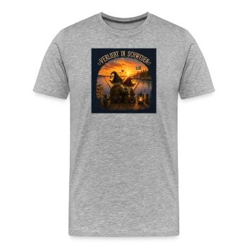 Verliebt in Schweden - Männer Premium Bio T-Shirt - Grau meliert - Vorne - Damien (186cm)