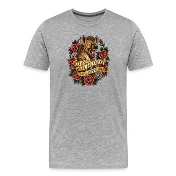 Détends-toi, on est tous fous - T-shirt bio Premium Homme - gris chiné - Devant - Damien (186cm)