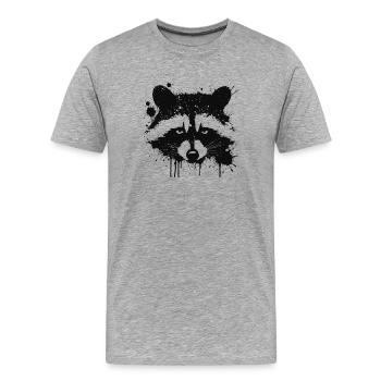 Raccoon ink splat - Men's Premium Organic T-Shirt - heather grey - Front - Damien (186cm)