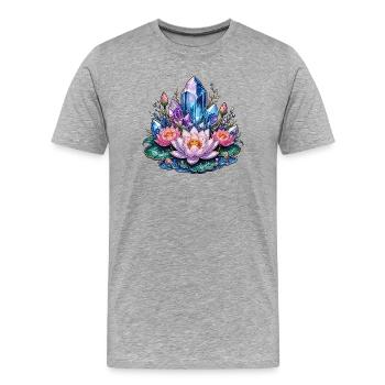 Fantasy du Lotus de Cristal - T-shirt bio Premium Homme - gris chiné - Devant - Damien (186cm)