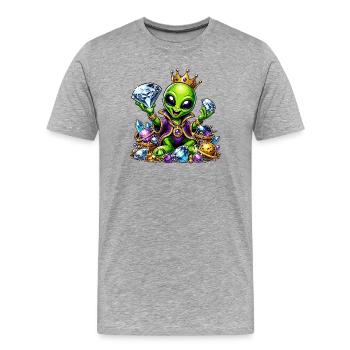 Prince Alien aux Couronnes de Diamant - T-shirt bio Premium Homme - gris chiné - Devant - Damien (186cm)