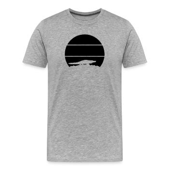 Alligator Sunset Retro Reptiles - T-shirt bio Premium Homme - gris chiné - Devant - Damien (186cm)