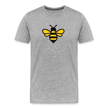 Pop Point Bee dans le style miel - T-shirt bio Premium Homme - gris chiné - Devant - Damien (186cm)