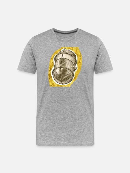 Golden Thread Spool Illustration - Men's Premium Organic T-Shirt - heather grey